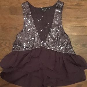 Sequin sleeveless peplum size Medium